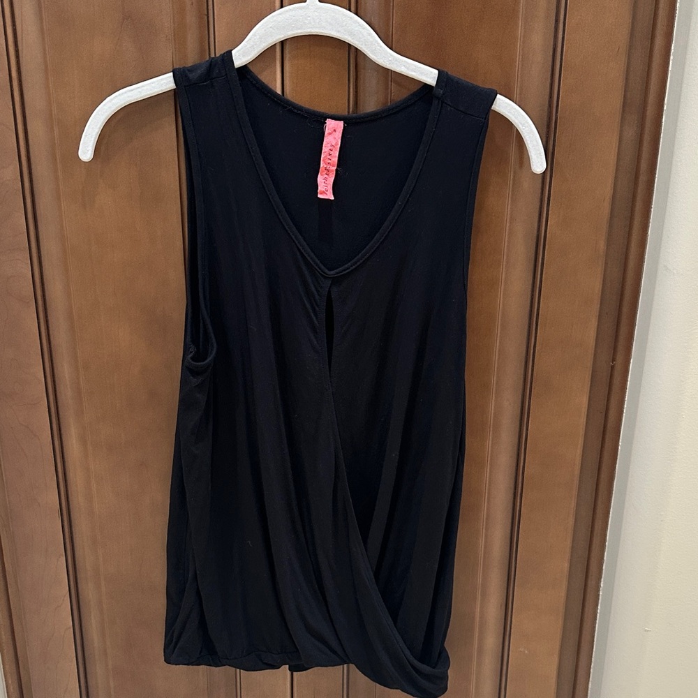Eight Sixty Black Draped Tank Top